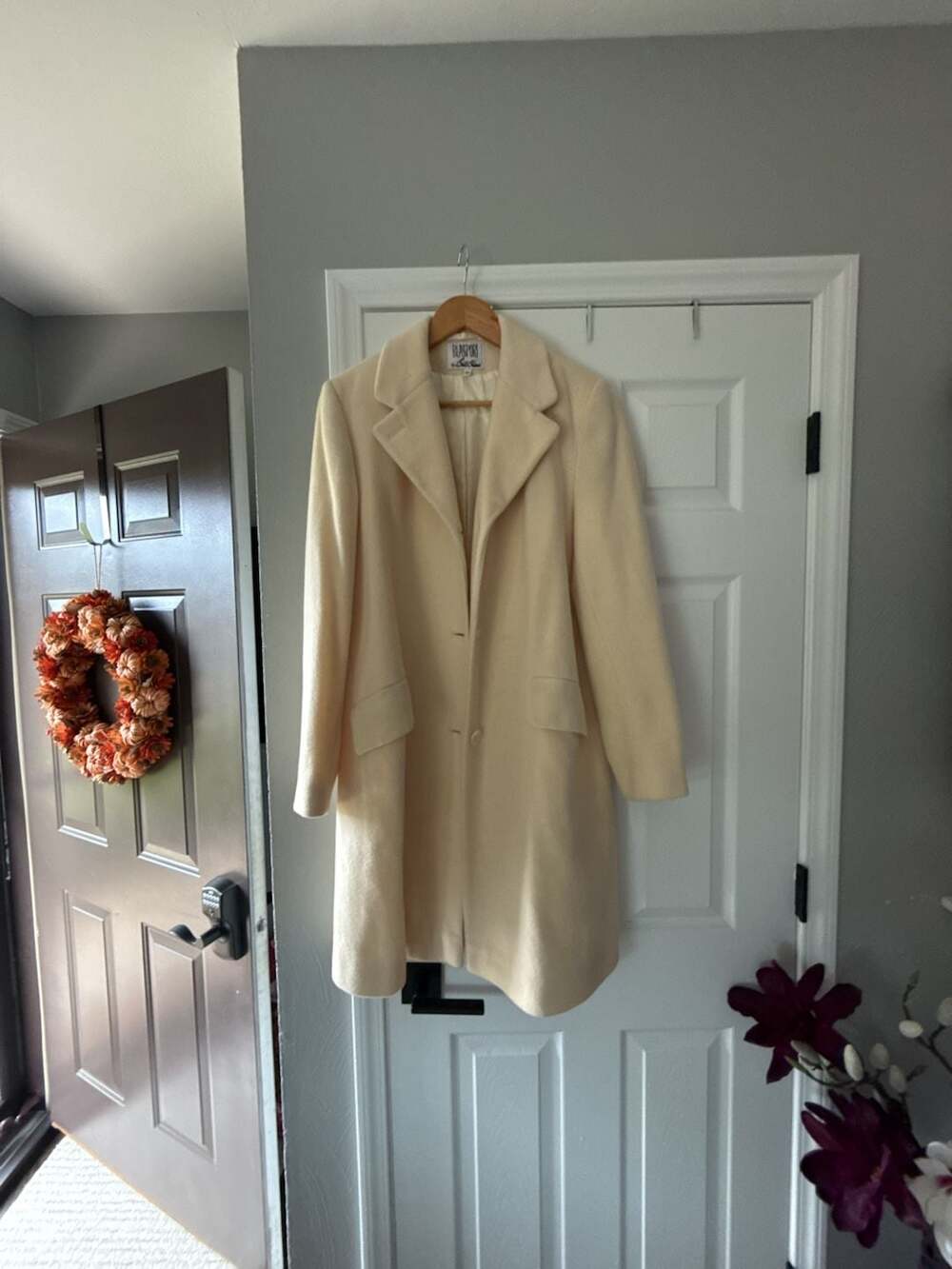 Blasport by Bill Blau Cream Wool Cashmere Coat Size 12